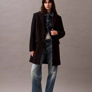 NWT Calvin Klein Tailored Single Breasted Coat S